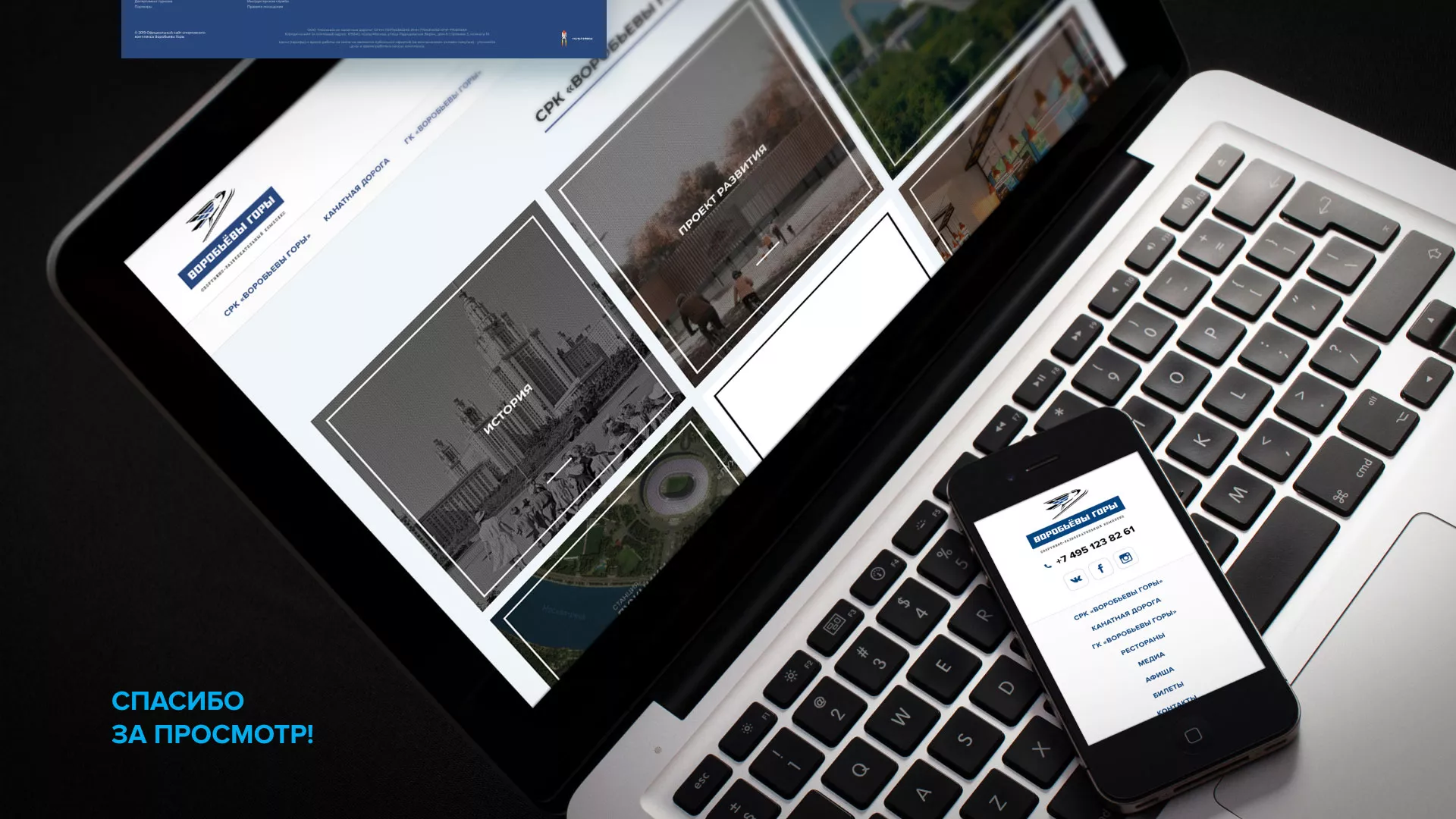 Разработка сайта в Плавске для спортивно-развлекательного комплекса «Воробьёвы горы»